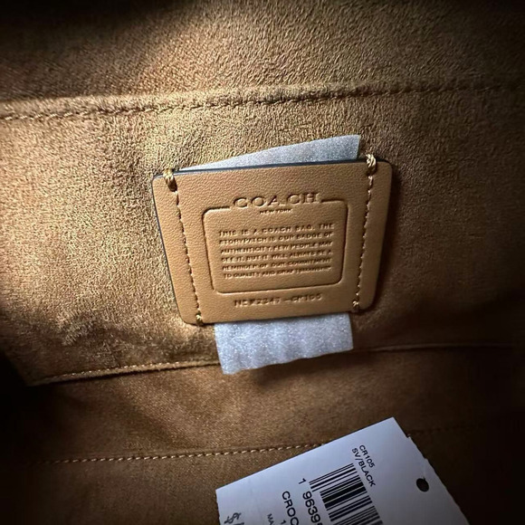 COACH Andrea Carryall Bag Crossbody In Crocodile-embossed Leather CR105 Black - Picture 8 of 10